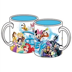 Mickey and Minnie Mouse Sketch Ceramic Espresso Mug with Spoon